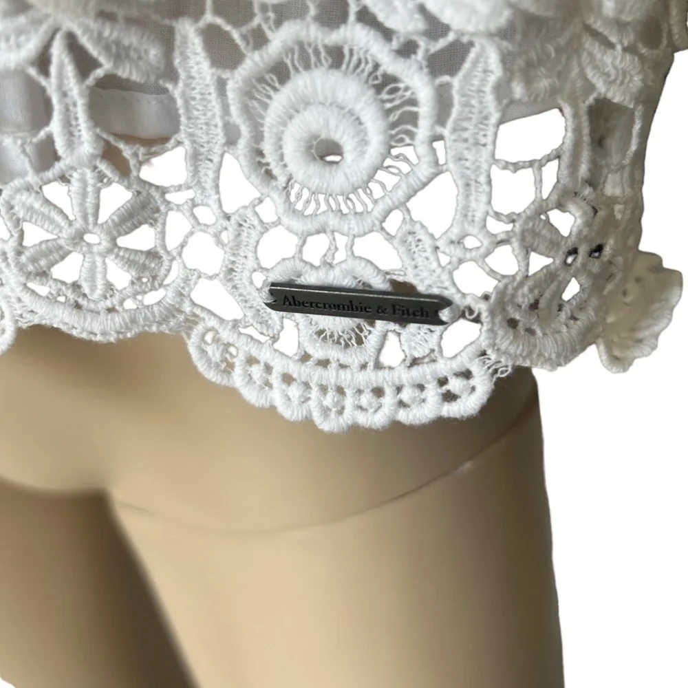 Abercrombie Y2K Boho Festival Eyelet Top With Sash